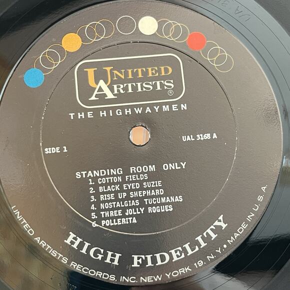 The Highwaymen Standing Room Only! Vinyl LP 1961 United Artists UAL 3168 Mono - Picture 3 of 10